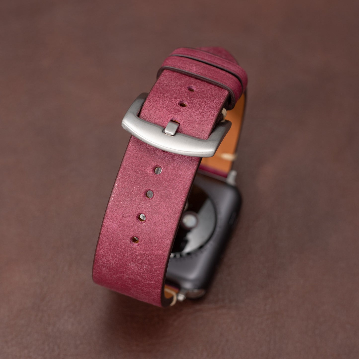 Premium Italian Leather leather Apple Watch Band - Light Red