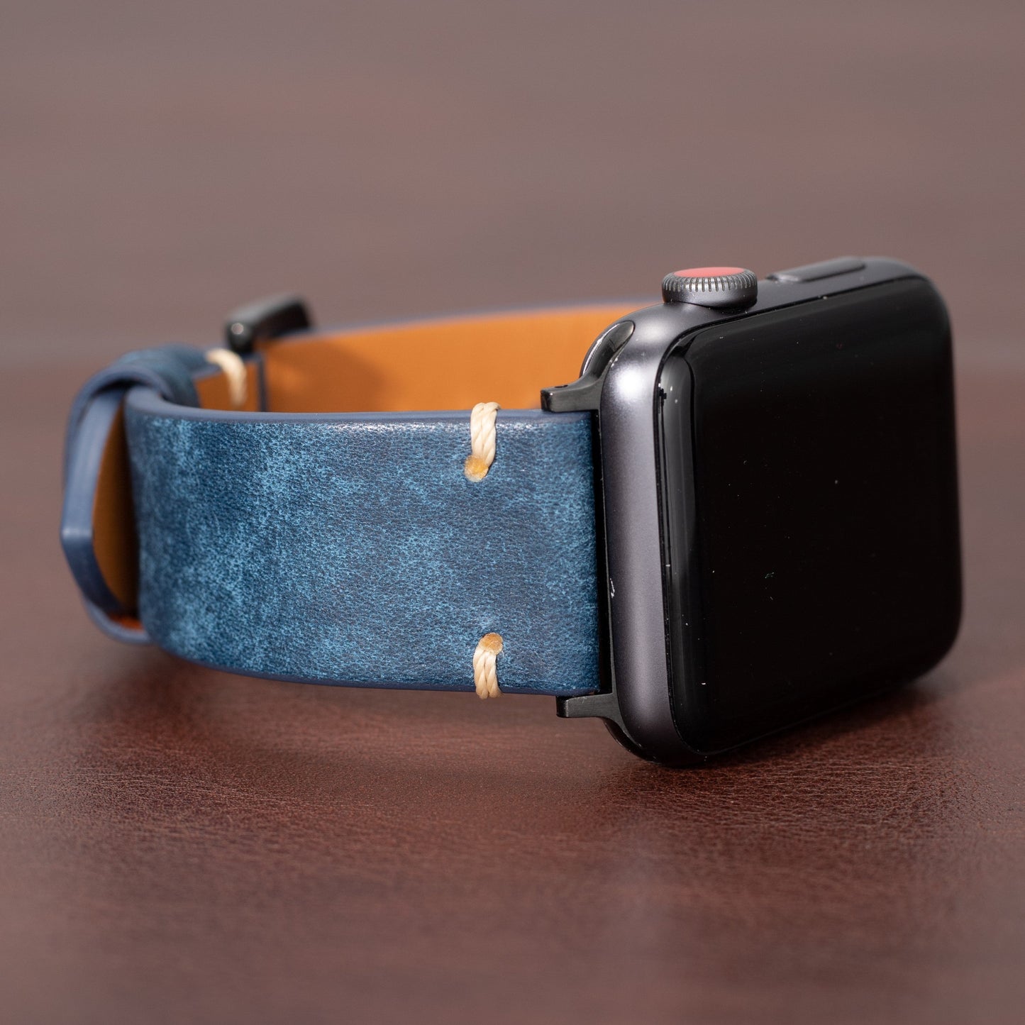Premium Italian Leather Apple Watch Band -Blue