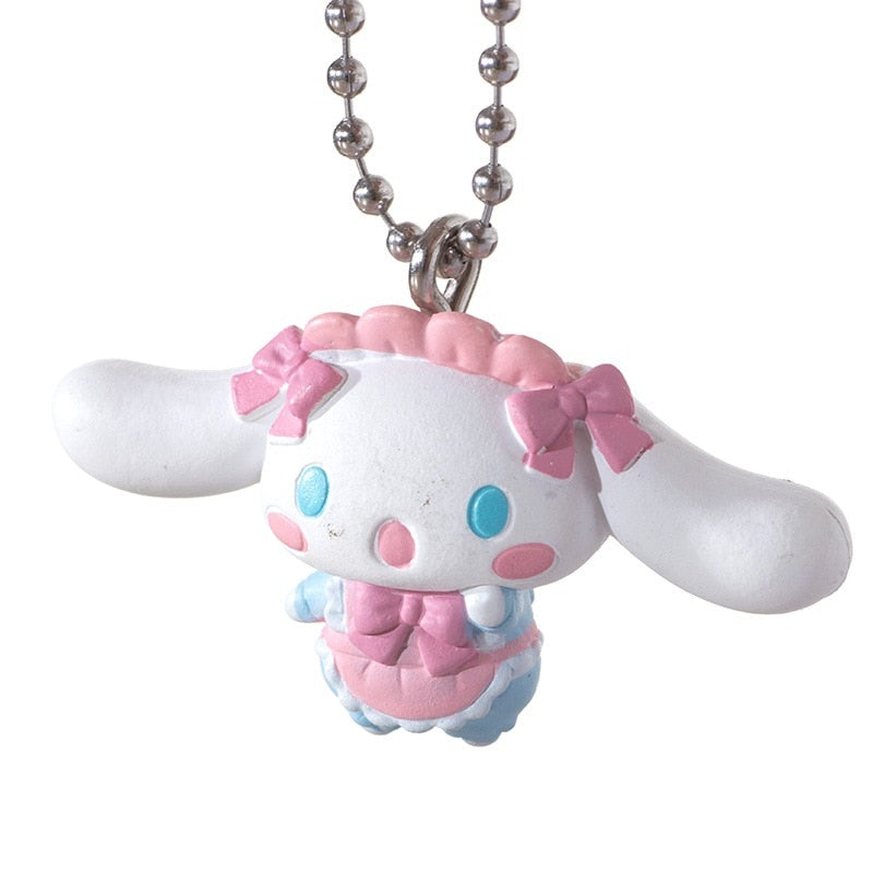 Anime Figure Cinnamoroll Melody Kuromi Sanrio Kawaii Doll Children Birthday DIY Decoration Kids Toy Gift  Bag Pendant Keychain