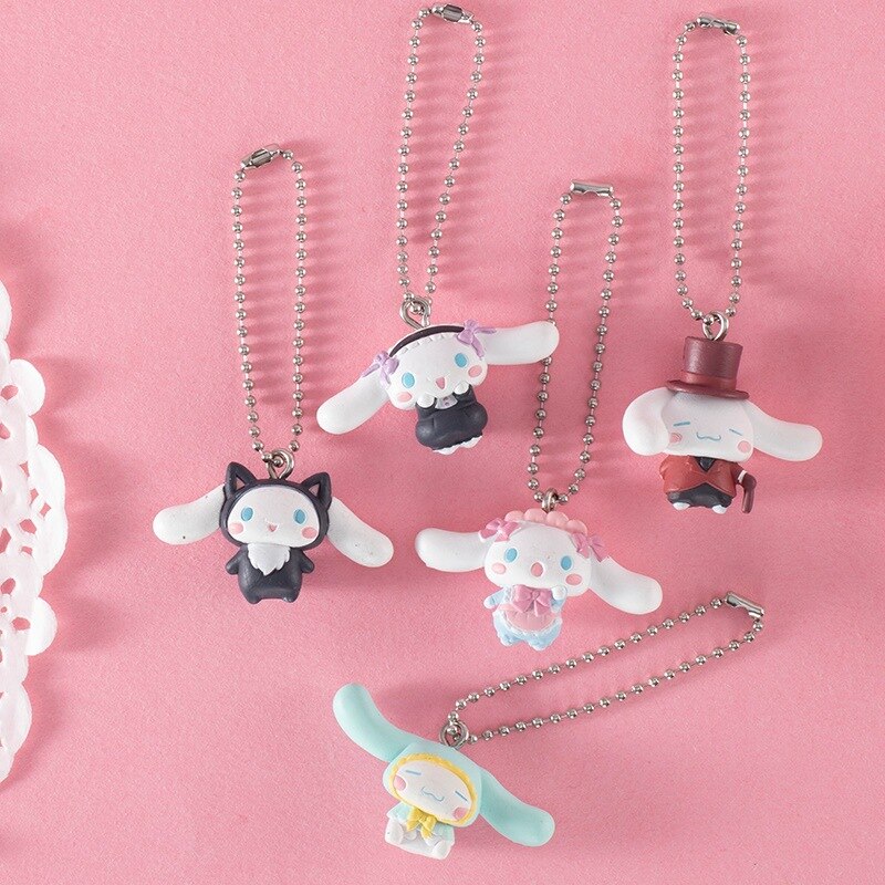 Anime Figure Cinnamoroll Melody Kuromi Sanrio Kawaii Doll Children Birthday DIY Decoration Kids Toy Gift  Bag Pendant Keychain
