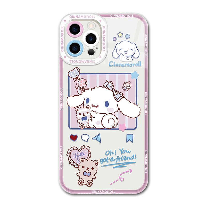 Cinnamon Kuromi Melədi Kirby Soft Silicone Case for iPhone 14 Pro Max 13 12 11 Pro Max Mini XR XS X 8 7 6 6S Plus SE 2020 Cover