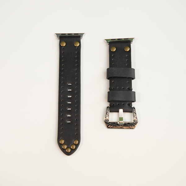 Vintage Leather Studded Band For Apple Watch