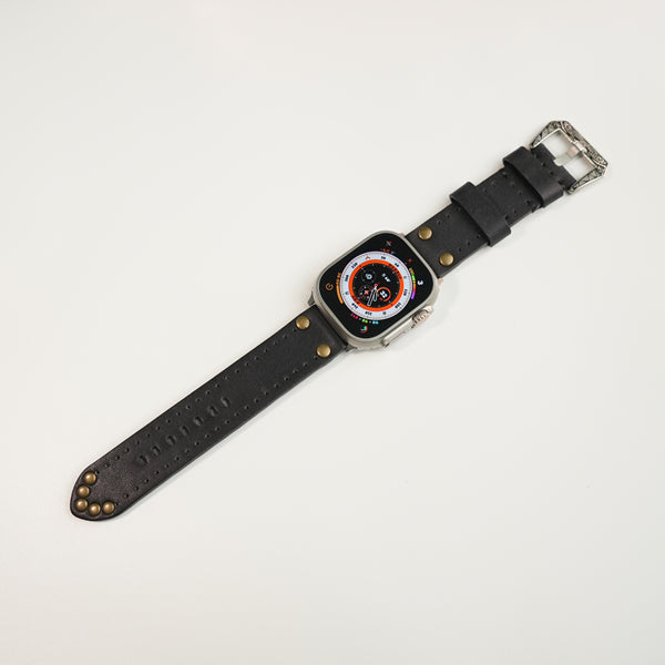 Vintage Leather Studded Band For Apple Watch
