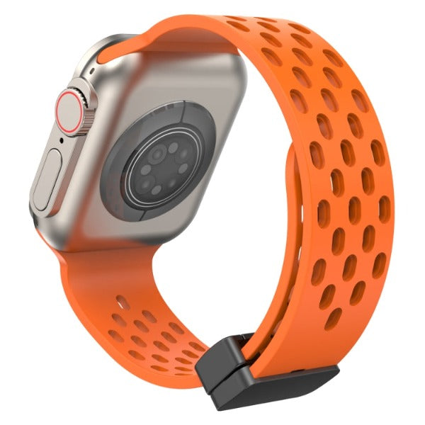 Silicone Breathable Magnetic Folding Band For Apple Watch