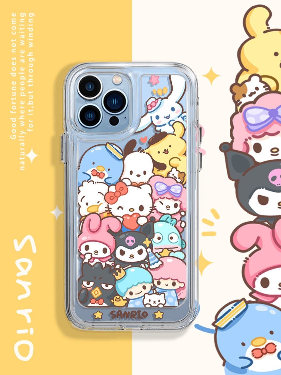 Full screen Sanrio family Hello Kitty Phone Cases For iPhone 14 13 12 11 Pro Max Mini XR XS MAX 8 X 7 SE 2020 14 Pro Back Cover