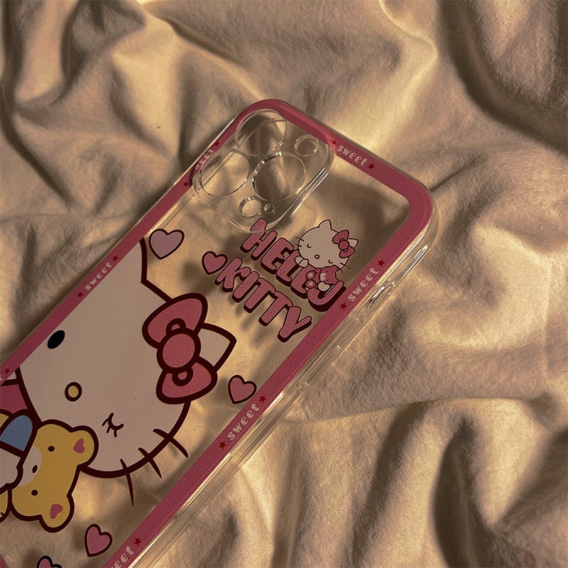 Hello Kitty 2022 CASE For IPhone 11 12 7 8P X XR XS XS MAX 11 12pro 13 pro max 12 promax 2022 Cartoon Cute Soft Shell Phone Case