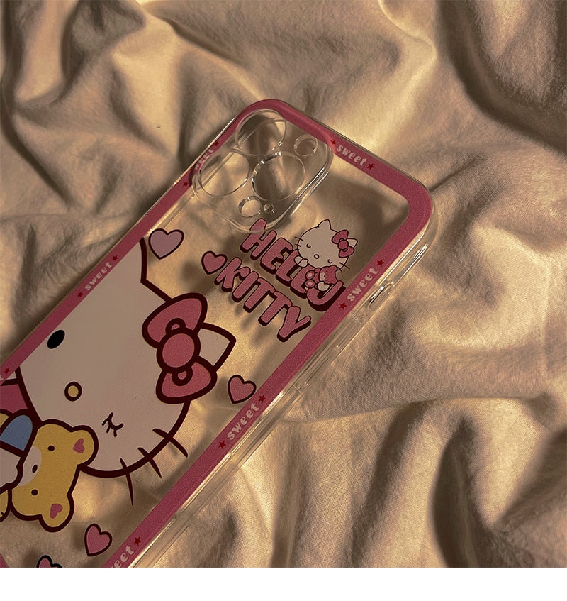 Hello Kitty 2022 CASE For IPhone 11 12 7 8P X XR XS XS MAX 11 12pro 13 pro max 12 promax 2022 Cartoon Cute Soft Shell Phone Case