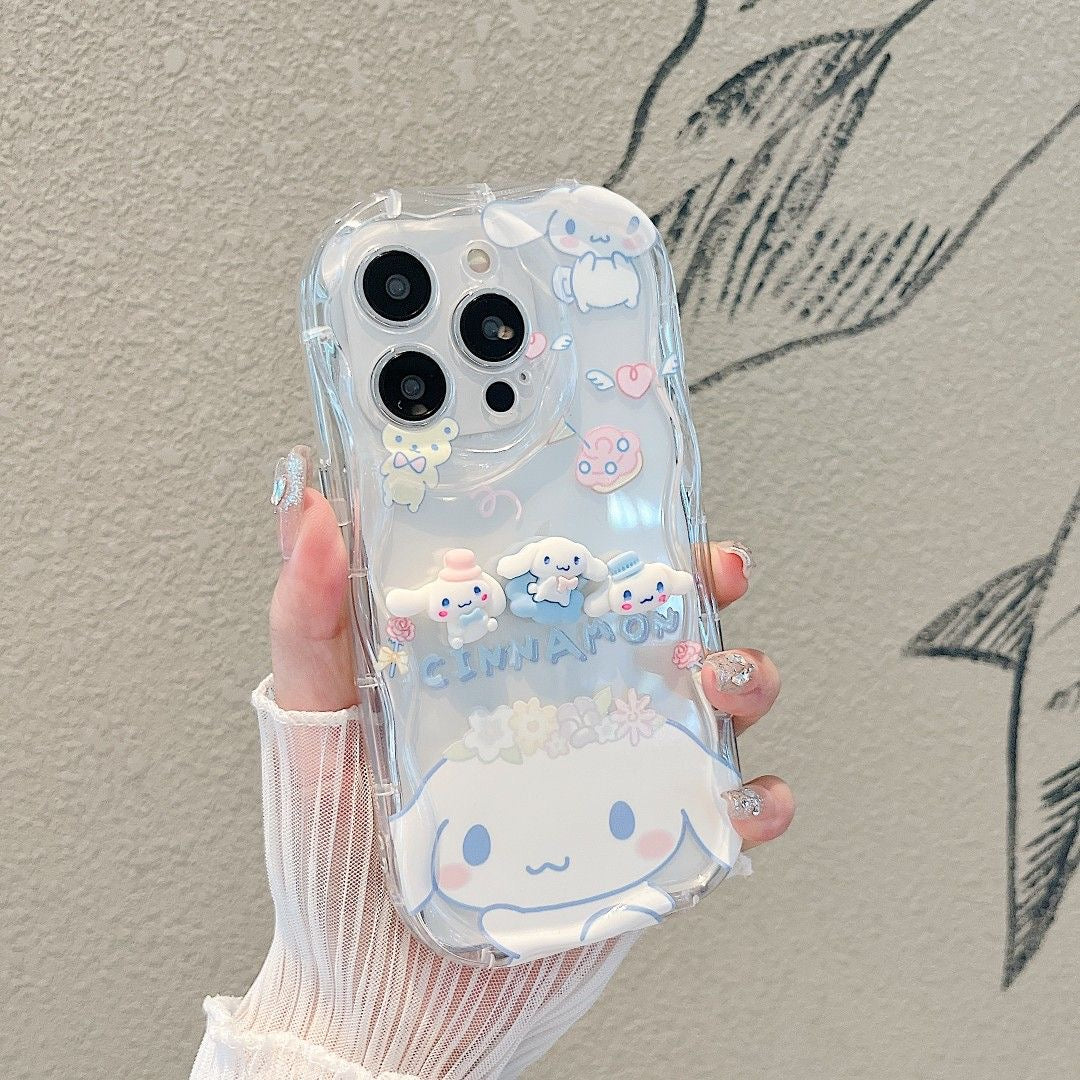 Serenityll™ Blue phonechain and Garlands cinnamoroll iPhone case with charms