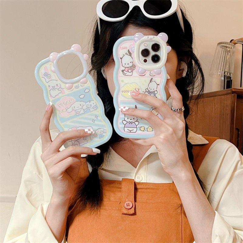 Kawaii Sanrio Cinnamoroll Pochacco Creative Lens Phone Case For Iphone 11 12 13 14 Pro Max X Xs Xr Y2k Girl Anti-drop Soft Cover