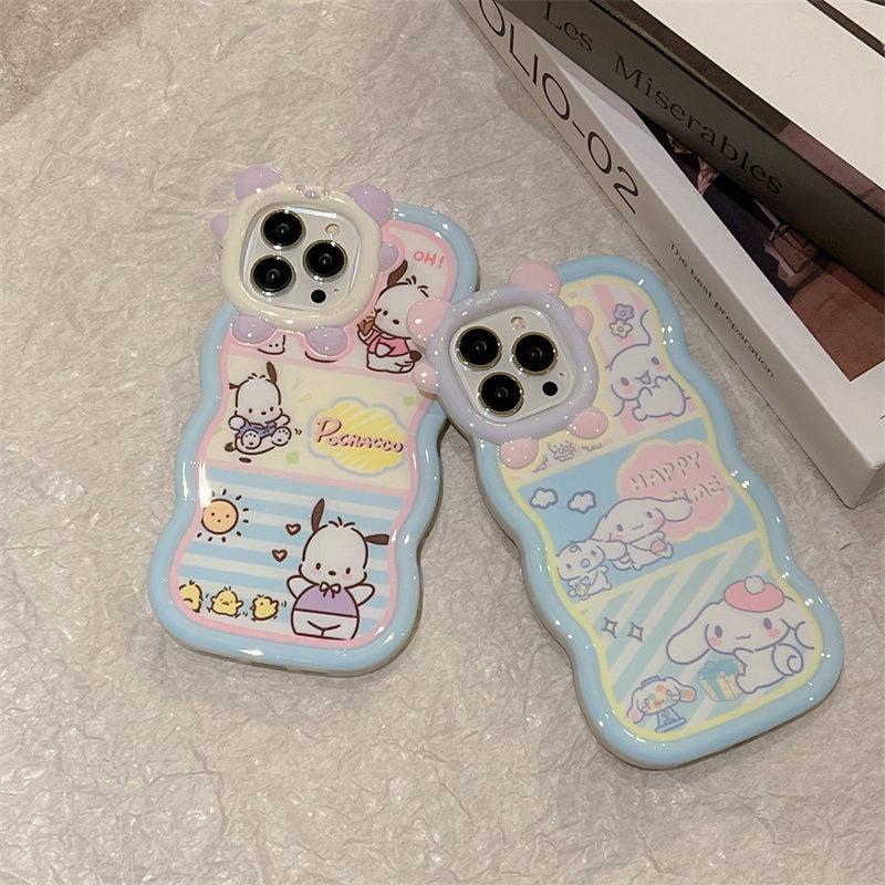 Kawaii Sanrio Cinnamoroll Pochacco Creative Lens Phone Case For Iphone 11 12 13 14 Pro Max X Xs Xr Y2k Girl Anti-drop Soft Cover