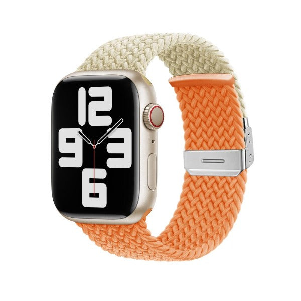 Adjustable Nylon Woven Colorblock Band For Apple Watch
