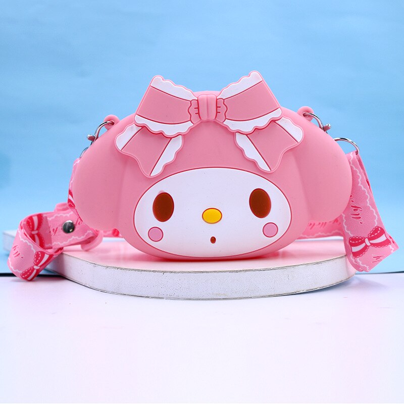 New Sanrio Hello Kitty Kuromi My Melody Kawaii Fashion bag Backpack Cute Silicone Material Toys for Girls Decor Birthday Gift