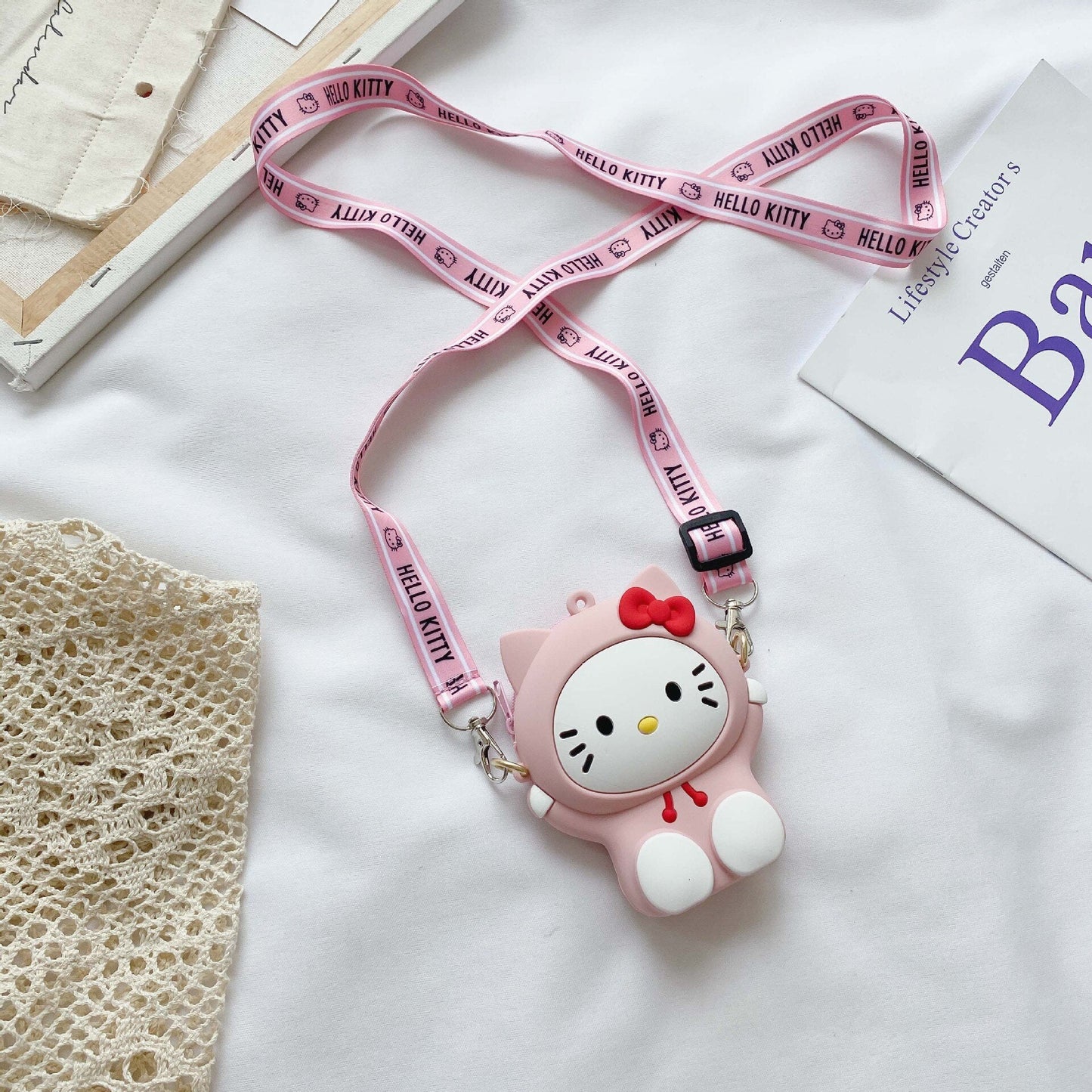 New Sanrio Hello Kitty Kuromi My Melody Kawaii Fashion bag Backpack Cute Silicone Material Toys for Girls Decor Birthday Gift