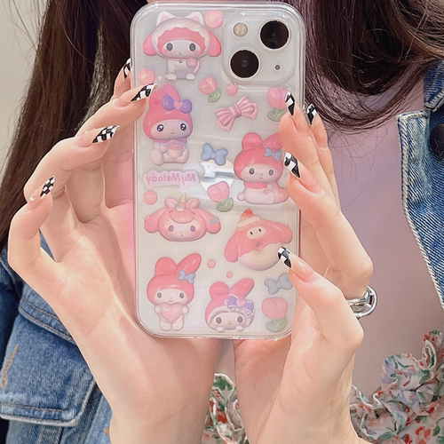 Cute Sanrio Kitty cat applies Apple 14 mobile phone case iPhone13 12 11pro xsmax soft case.