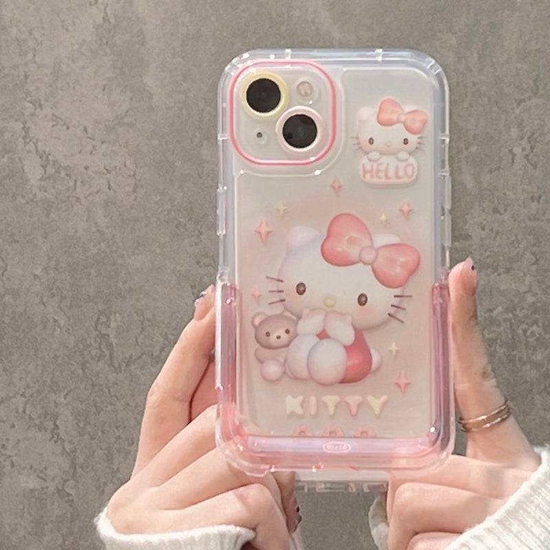 Cartoon girly style stealth bracket KT cat Melody is suitable for Apple 13 mobile phone case iPhone 11/12pro cute bracelet 13Promax Japanese and Korean Internet celebrity 14 anti-fall soft silicone protective case