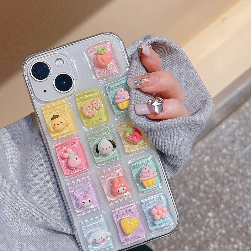 Three-dimensional Sanrio candy for Apple 13 cute phone case iPhone 14 12 11promax soft xr woman