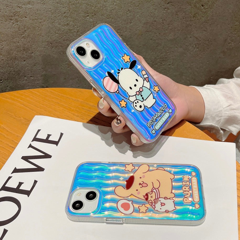 Cartoon Sanrio dazzling laser for iPhone13promax Apple 12 phone case 11 plating / anti-slip