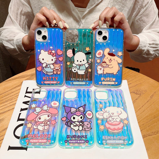 Cartoon Sanrio dazzling laser for iPhone13promax Apple 12 phone case 11 plating / anti-slip
