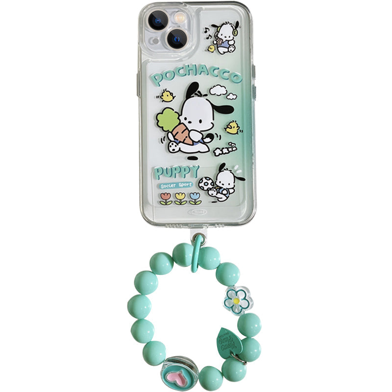 Cute Holding Radish Pacha Dog Space Shell for iPhone12 Apple 13 Phone Case 11promax Bead Bracelet XR Japan and Korea 7/8Plus Anti-Fall XSMAX Cartoon Woman X/XS All Inclusive