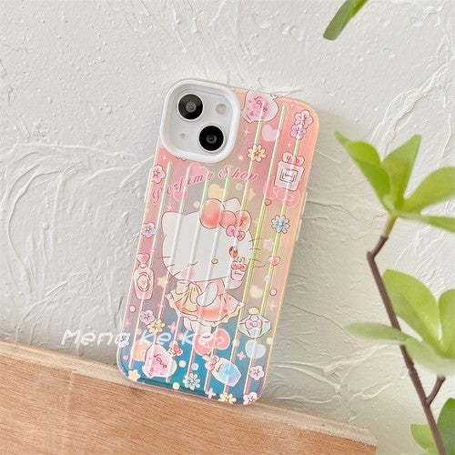 Cute Japanese 13 Kulomi Cinnamoroll Apple 14 Sanrio Laser Phone Case for iPhone 12