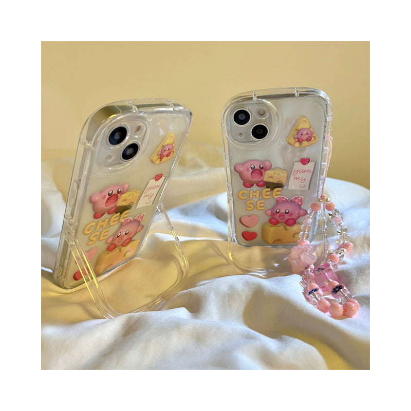 INS style Japanese cartoon illustration iPhone 13 phone case is suitable for 11promax Apple 14 soft silicone xsmax comes with bracket XR transparent protective case X / xs women's 12Pro anti-fall