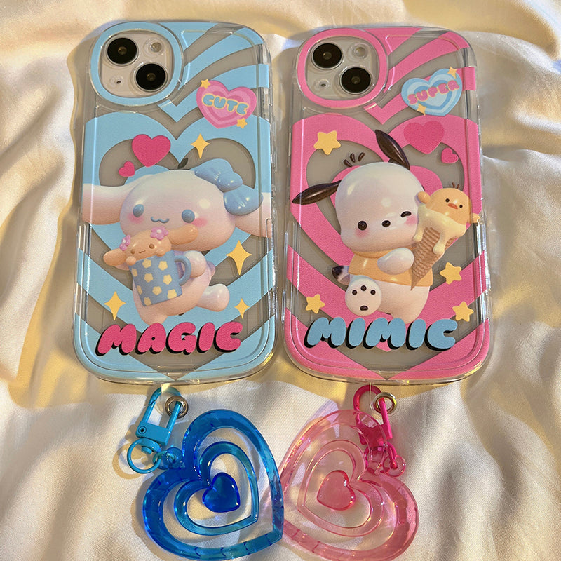 One bracket cartoon Yugui dog applies Apple 14 mobile phone case iPhone13Promax Japan and South Korea 11 cute ladies 12Pro all-inclusive protective case xsmax silicone soft shell xr new anti-fall.