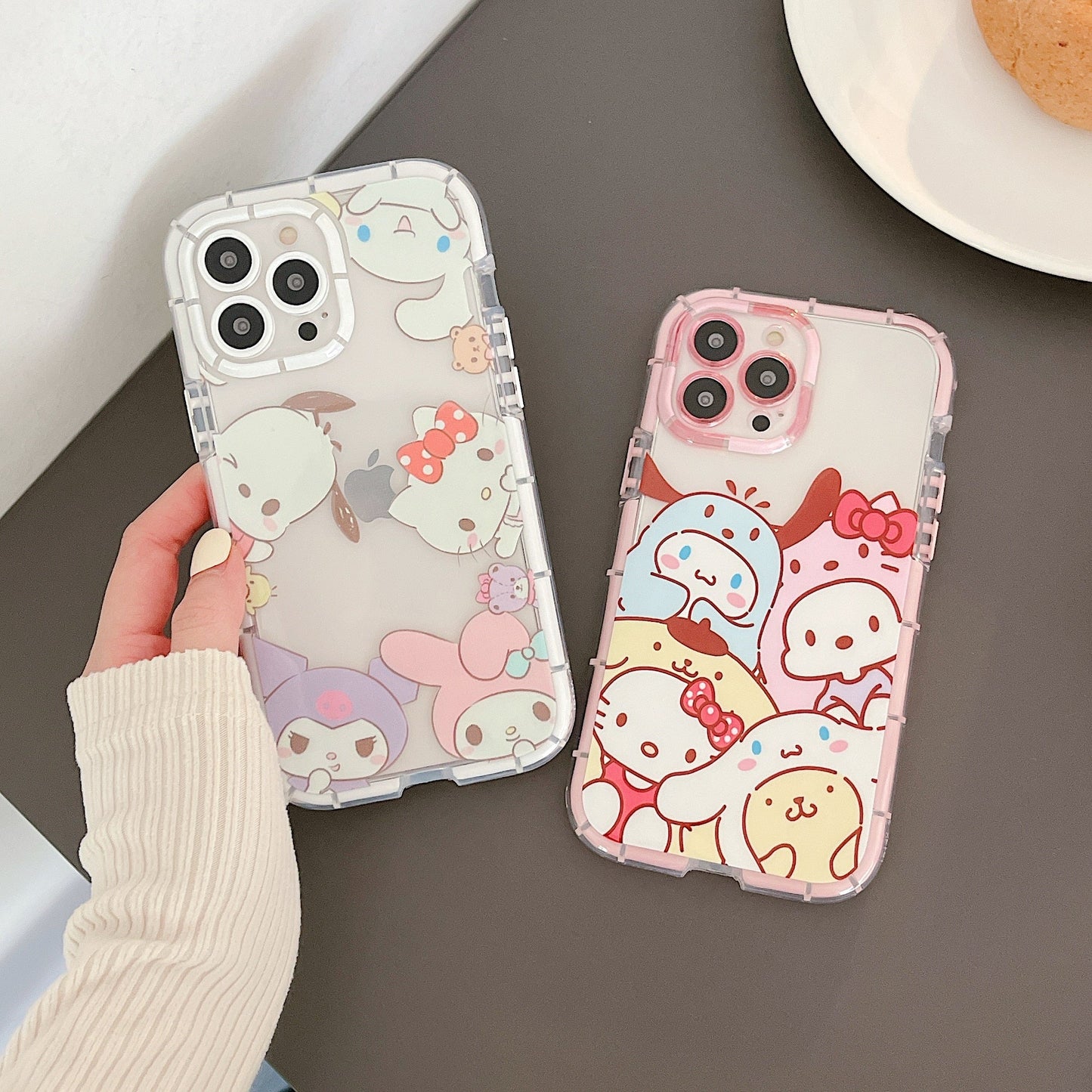 Sanrio Cinnamonroll Hello Kitty Soft Phone Cases For iPhone 13 12 11 Pro Max XR XS MAX 8 X 7 SE 2020 Lady Girl Anti-drop Cover