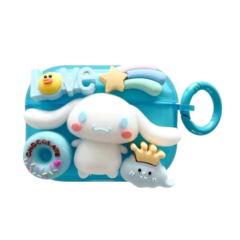 Sanrio Cinnamoroll 3D Bluetooth-compatible Earphone Set PC Hard case Earphone Case for AirPods 1 2 3 Pro Cover