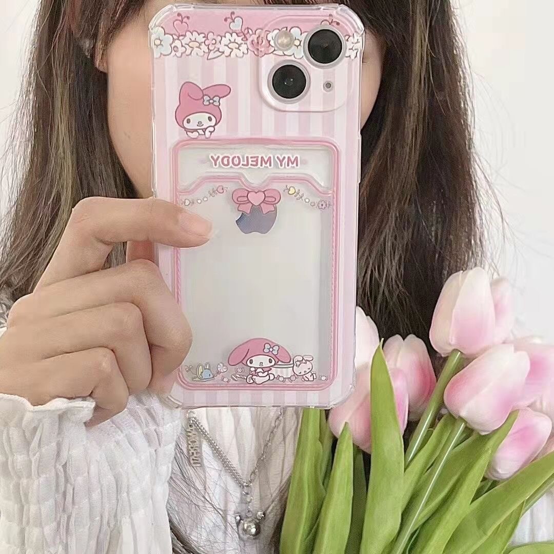 Sanrio Kuromi My Melody Phone Cases For iPhone 14 13 12 11 Pro Max XR XS MAX 8 X 7 SE 2020 Transparent Shockproof Silicone Case